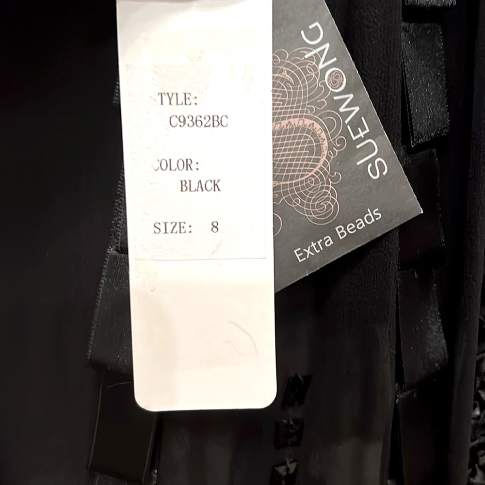 NWT Sue Wong Embellished Silk Blend Ribbon Dress - Picture 5 of 6